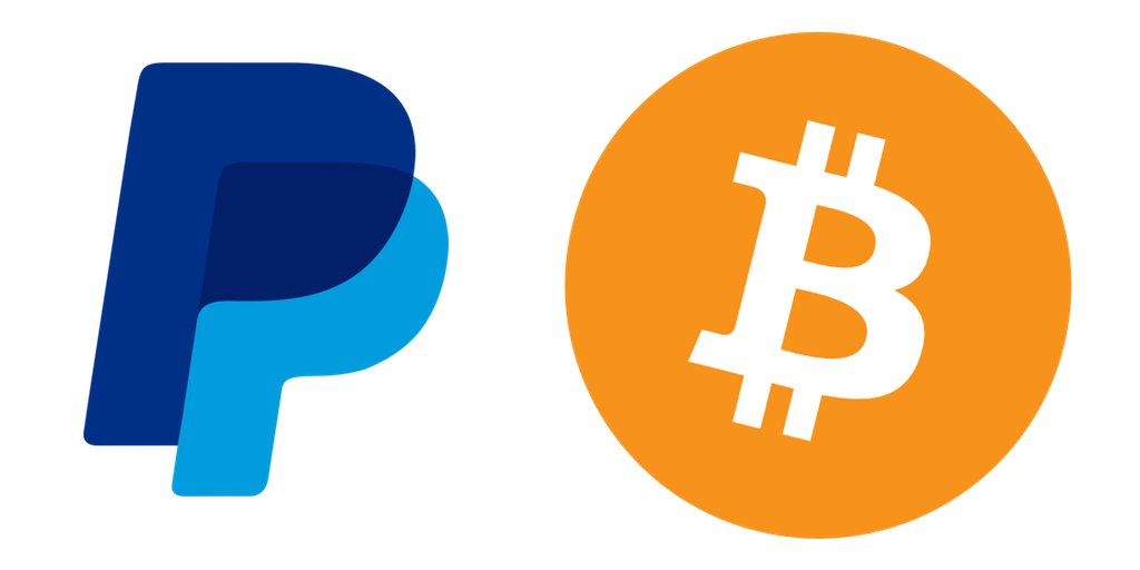 paypal and bitcoin logos